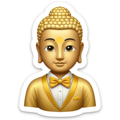 The Buddha in golden bow tie sticker