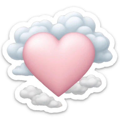 Light pink heart with clouds  sticker