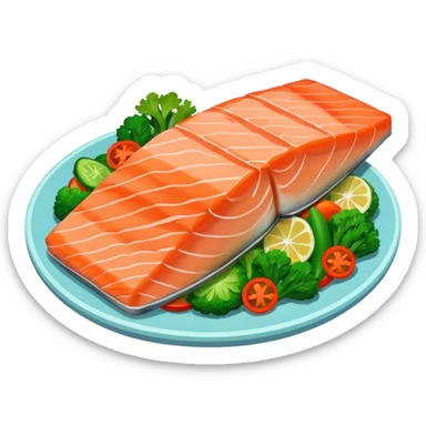 Steamed salmon with vegetable sauté sticker
