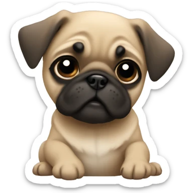 Fawn pug puppy sticker