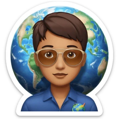 Hqz un emoji mezclando estos 😎🌍 sticker