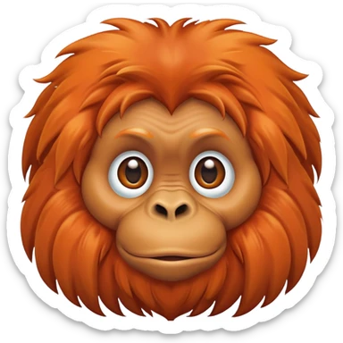 cute orangutan with orange fur sticker