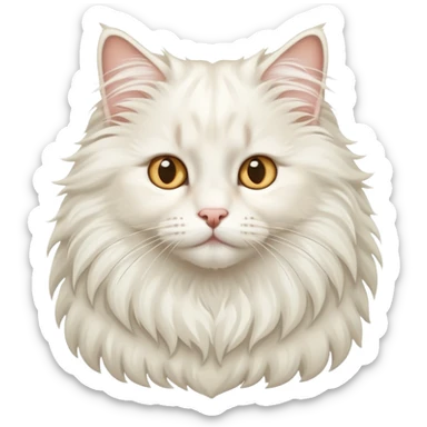 Cute white norwegian forest cat with a fluffy mane sticker