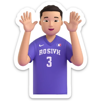 Jalen Brunson basketball celebration, making a heart gesture with hands sticker