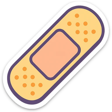 bandage, cartoon style, soft colors sticker