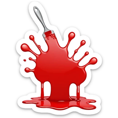 paint splatter, spilled paint, red color. sticker