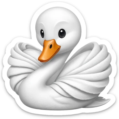 towel shaped like swan sticker