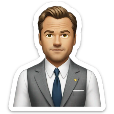 Leornado Di Caprio in the wolf of wall street sticker
