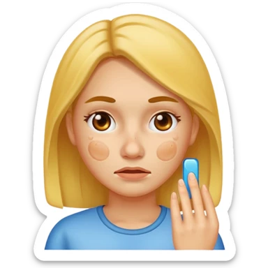 woman with acne face sticker
