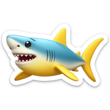 Cute smiling yellow shark sticker