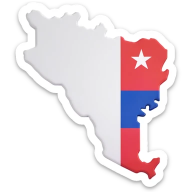 Chile country map with flag colors sticker