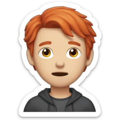 Crying allen with red hair sticker