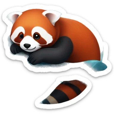 Red Panda hugging a manatee sticker