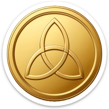 Gold coin with a triquetra on it sticker
