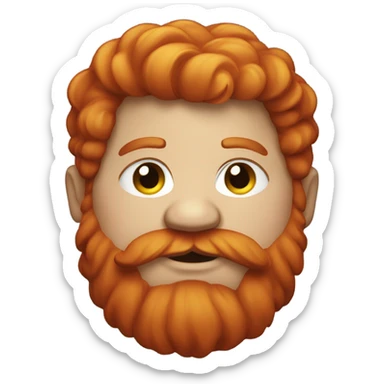Really Fat Redhead with big beard sticker