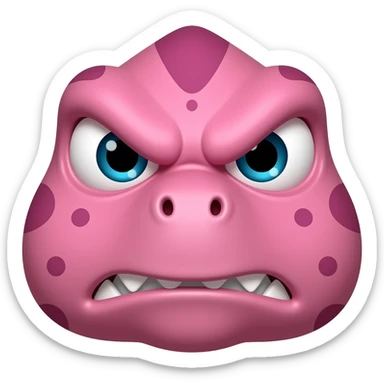 pink dinosaur original emoji angry sticker