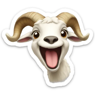 Laughing mushroom-goat sticker