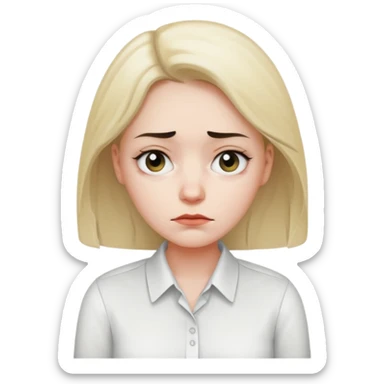 sad women office worker sticker