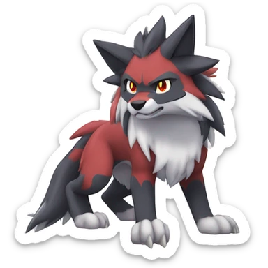  Incineroar Zoroark Lycanroc Fakemon sticker