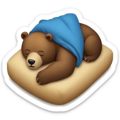 The bear sleeps on a pillow sticker