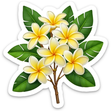 Frangipani super big bouquet, stem, leaf sticker