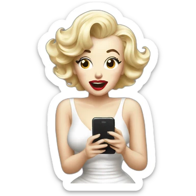 marilyn monroe speaking with smartphone sticker