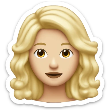 Blonde woman soft nice face with take that band logo and big lettERS spelling GILL sticker