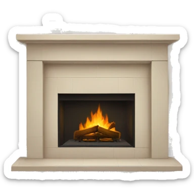 Winter beige FirePlace sticker