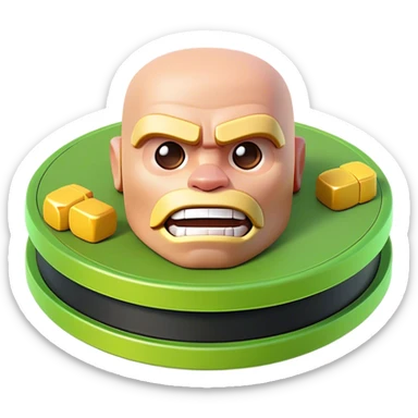 Clash of Clans aesthetic: Cinematic Playful Xbox Game Disc Portrait Emoji, rendered in a 3D vector-style similar to standard emojis with minimal shading and bold, simplified shapes. A compact, distinct form with signature details, softly glowing with a modern gaming energy charm. Simplified yet unmistakably iconic, highly detailed and consistent, glowing with a soft radiance and high shine. Stylized with a touch of next-gen innovation and a soft glowing outline, capturing the essence of a beloved gaming relic with a friendly, playful manner! sticker