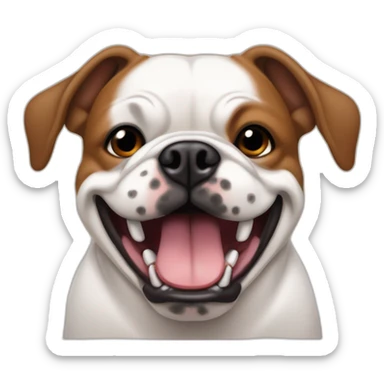 Buldog frances, hocico negro, cara marron y orejas marrones paradas, sacando la lengua sticker