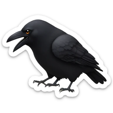 A black crow reading a book sticker