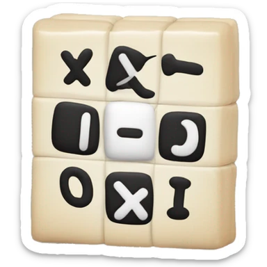 3x3 square tic-tac-toe x o sticker