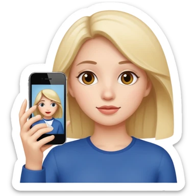 A girl with an iPhone taking a picture  sticker