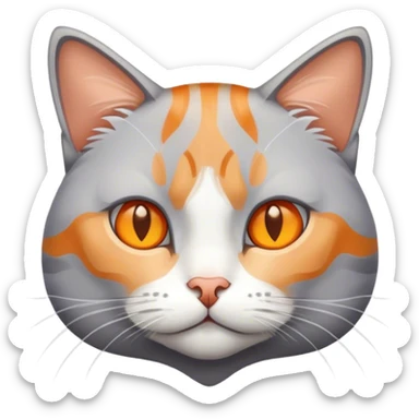 Corazón atigrado tono plomo con blanco y toques anaranjados  sticker