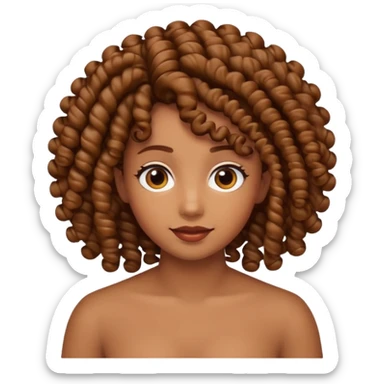curly hair strand shaped like a spiral sticker