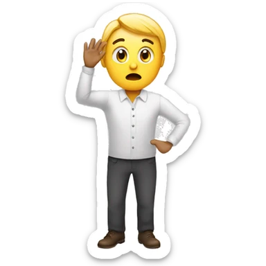 confused customer with hands question mark sticker