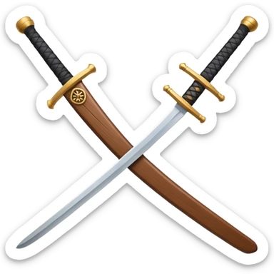 samurai training wooden sword sticker