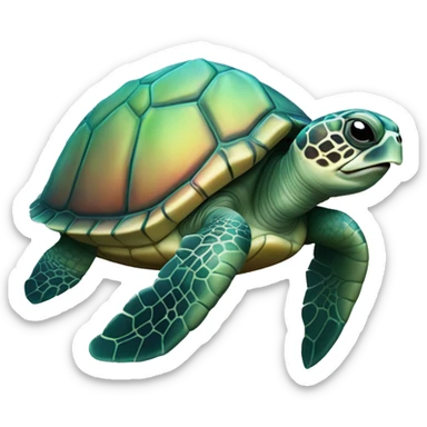 Iridescent sea turtle sticker