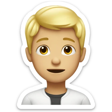 Blond boy saying sorry sticker