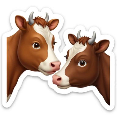 Cows kissing  sticker