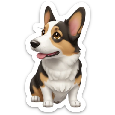 Cardigan welsh corgi head short hair sticker