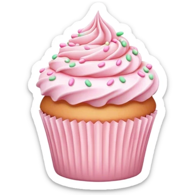 White cupcake with light pink sprinkles  sticker