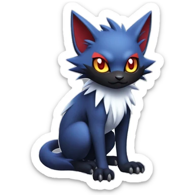 Edgy Cute Cool Kawaii Litten-Zorua-Noibat-Absol-Pokémon Full Body sticker
