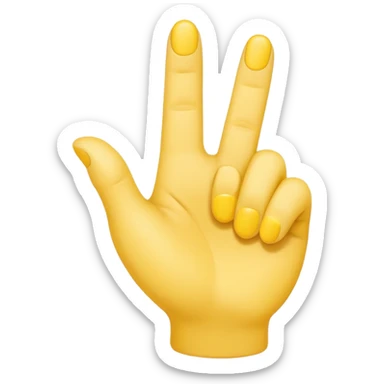 yellow hand making the shape of a letter ‘L’ with its thumb and pointer finger, emoji style sticker