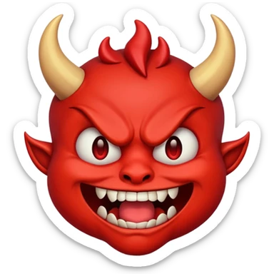 Cringing devil emoji sticker