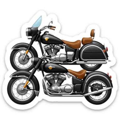 a motorcycle with a sidecar attached to the side  sticker