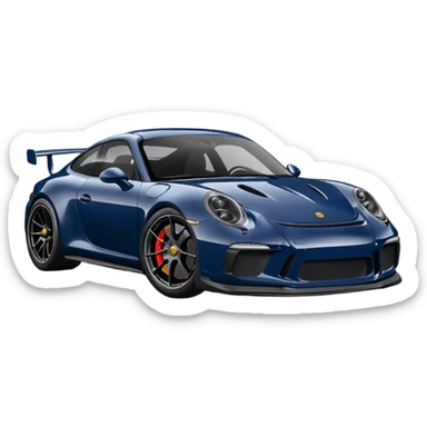 navy porsche gt3, black rims sticker
