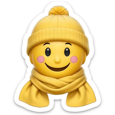 smiley face cold hat scarf sticker