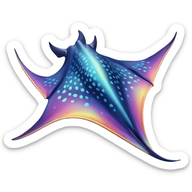 iridescent manta ray sticker