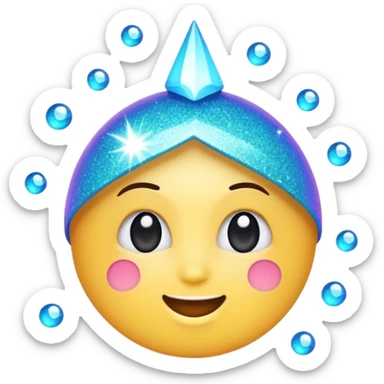 emoji of sparkling shiny glitter, with bright sparkles and shimmering particles, simple cute cartoon style sticker